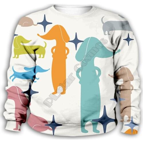 Funny Dachshund Dog 3d printed Hoodies family suit tshirt zipper Pullover Kids Suit Sweatshirt Tracksuit/Pant Shorts