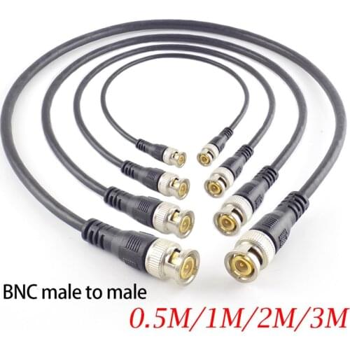 0.5M/1M/2M/3M BNC Male To Male Adapter Connector Cable cord M/M plug For CCTV Camera Home Security Double-head Video