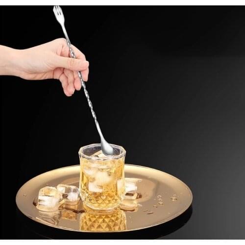 1PCS 304 Stainless Steel Spoons Cocktail Drink Mixer Muddler Stirring Mixing Stir Spoon Ladle Cocktail Shaker Spoon Tool