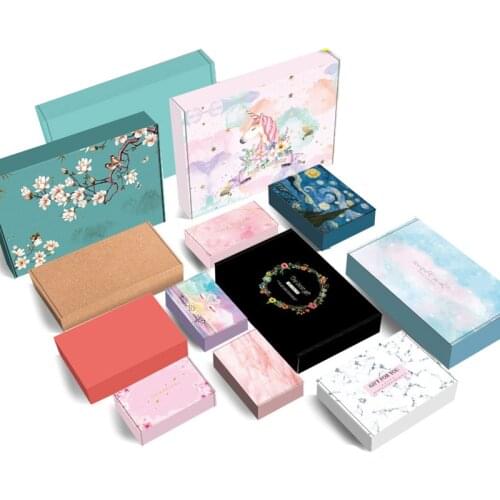 10Pcs Color Corrugated Box White Kraft Cardboard Box Mailer Wedding Party Gift Box 3-Layer Thicken Paper Boxes 15x15x5cm