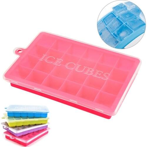 12 Pcs Silicone Ice Cube Tray Molds with Lids for Cocktail Whiskey Chocolate Ice Cream Maker Kitchen Bar Accessories Wholesale