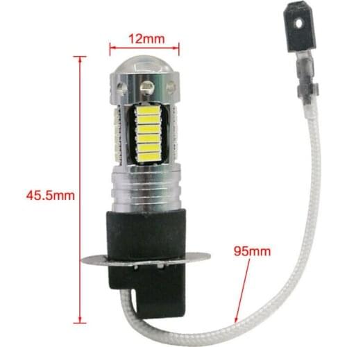 2*H3 LED Fog Light Bulbs Car Light Auto Fog Light LED Auto Lamp Fog Running Light Bulb Bulbs H3 6000K Super White