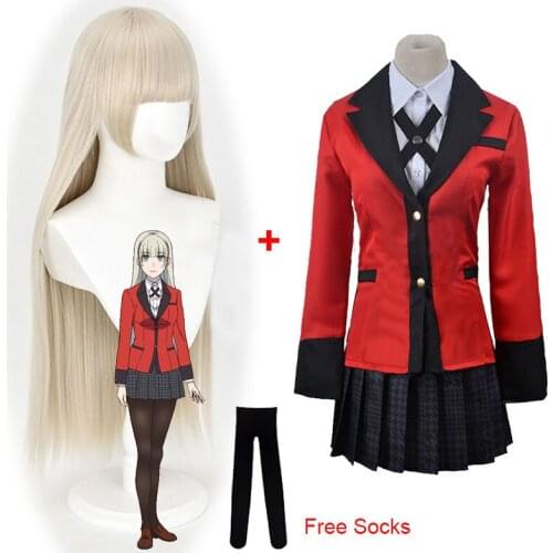 2021 Momobami Ririka Costumes Compulsive Gambler Ririka Momobami Cosplay Wigs Halloween Women Party Costume
