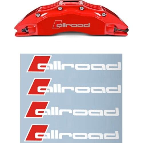 4pcs/lot good Oracal Material Allroad Brakes decals sticker for Audi A1 A3 A4 A4L A6 A6L A7 A8 Q3 Q5 Q7 TT S RS