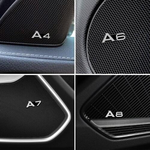 4pcs Modification For Audi A3 A4 A6 A7 A8 TT aluminum audio decorative stickers modified accessories decoration