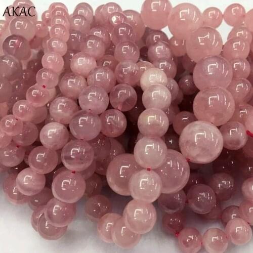 AKAC approx7-11mm natural Madagascar pink quartz bracelet beads