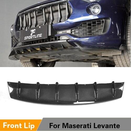 Carbon Fiber / FRP Car Bumper Front Bumper Lip Spoiler for Maserati Levante 4-Door 2016 - 2017