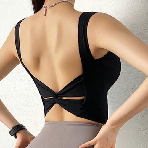 Black Sports Bra Women Fitness HOT Girl Underwear Push Up Yoga Crop Top Bras Solid Athletic Vest Gym Shirt Sportswear
