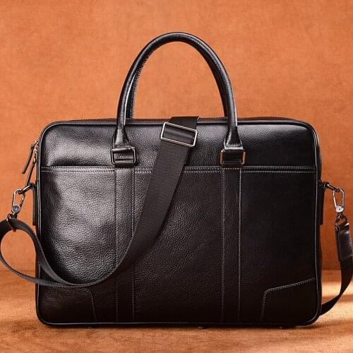 Business Men Briefcase Leather Laptop Handbag Casual Shoulder Bag Genuine Leather Messenger Bags office bags for men Work Bag