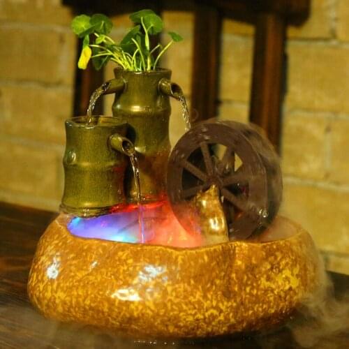 Feng shui wheel flow of water Small fish tank New Chinese style ceramic geomantic home decoration accessories for living room