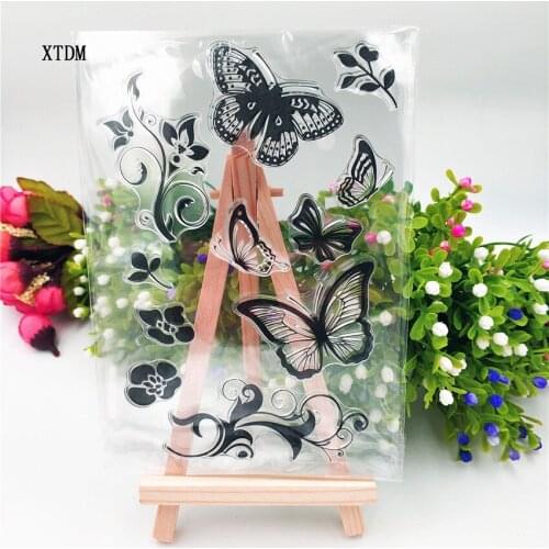 Hot selling Butterfly flying transparent clear stamp / silicone seal roller stamp DIY scrapbook album / card production