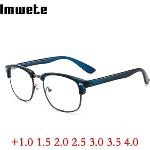 Imwete Vintage Finished Reading Glasses Women Men Presbyopic Computer Spectacles Oversized Frame +1.0 1.5 2.0 2.5 3.0 3.5 4.0