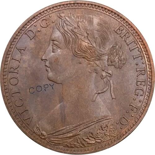 1882 Great Britain 1 Penny Red Copper collectibles Copy Coin