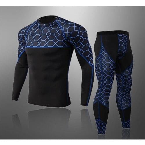 Outdoor Sports Fitness Underwear Set Winter Fleece Mens Cycling Base Layers Men Thermal Warm Long Johns Running Top Pants Suits