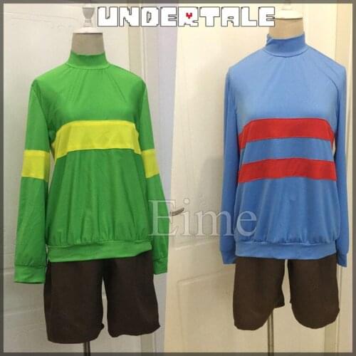 Game Undertale Protagonist Frisk Chara Hoodie Sweater Top Shirt Cosplay Costume