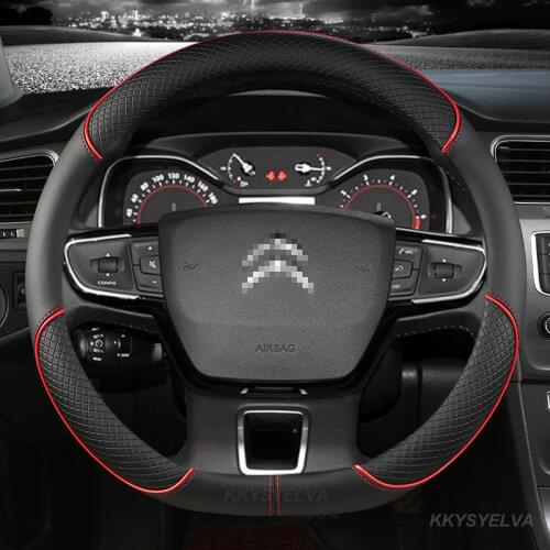Car Steering Wheel Cover For Citroen C3 II III 2009 - 2021 C3 AIRCROSS 2017 - 2021 Berlingo 3 C4 Picasso 2 D Type Steering Wheel
