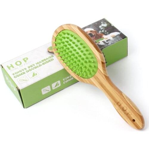 Pet Airbag Massage Comb Pet Supplies Dog Double-sided Comb Bamboo Handle For Dogs Cats Long Hair Short Hair High Quality