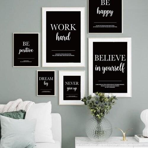 Dream Work Motivational Canvas Painting Motivational Posters And Prints Wall Art Pictures for Living Room Office Wall Decor