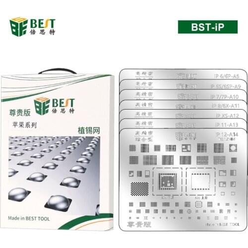 Phone BGA Reballing Stencil Ball Soldering Net Plate for iPhone X XS 11 12 6 6s 7 8 Plus A8 A9 A10 A11 A12 A13 A14 IC Chip Logic