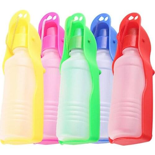Portable Pet Dog Water Bottle Dispenser Bowl For Puppy Drinking Pet Feeder Water Bottle With Folding Bowl Pets Outdoor Travel