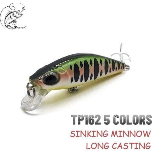 Thritop 2021 Minnow Fishing Lure 5 Colors 6.5G 55MM TP162 High Quality Sinking Hard Bait Long Casting Fishing Tackles