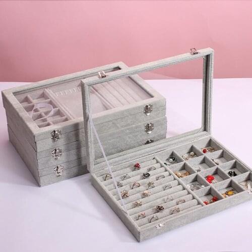 Dustproof Flannel Jewelry Box Storage Ring Display Case Lady Jewelry Organizer for Earrings Joyeros Organizador De Joyas