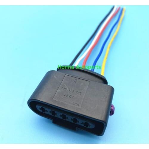 5 Pin 3.5mm 1J0973725 Auto Ignition Coil Plug Sensor Connector Waterproof Female Sockets 4D0973725 For VW SKODA with 15cm Wires