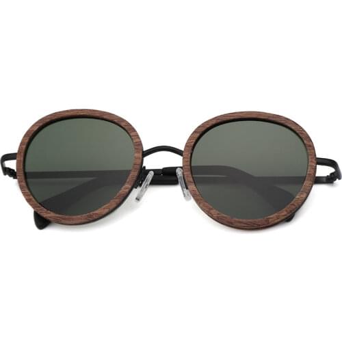 Round Wood Sunglasses Men Women Brand Design Fashion Ultralight Sun glass Polarized Lens UV400