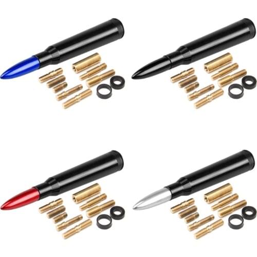 Universal Aluminium Car SUV Bullet Antenna Anti Theft Copper Coil Bullet Short Antenna Kit