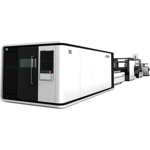 LXSHOW fiber laser cutting machine with automatic upload and download whole cover high power