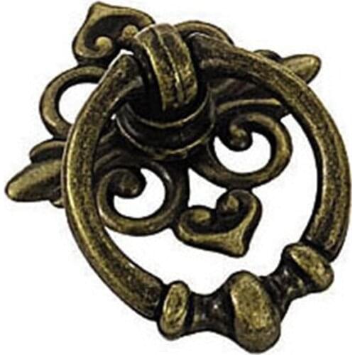 European retro style drop rings drawer shoe cabinet knob pull antique brass / bronze cupboard kitchen cabinet door handle knob