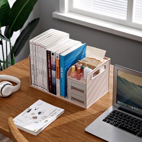 High Quality Desktop Multifunctional Bookshelf Storage Rack Office Drawer Type File Shelf Holder Creative Book Stand