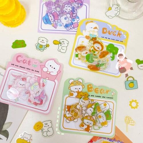 Yisuremia NEW 30pcs/Pack Kawaii Cute Cat Bear Dog PET Sticker Scrapbooking Journal Diary Decorative Adhesive Stickers Stationery