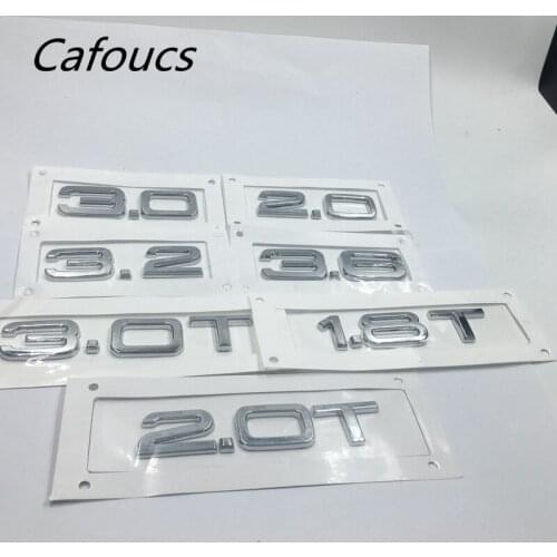 Rear Trunk Emblem Number Letters Badge Logo Sticker For Audi 1.6 2.0 2.4 2.8 3.0 3.2 4.2 3.6 1.8T 2.0T 3.0T