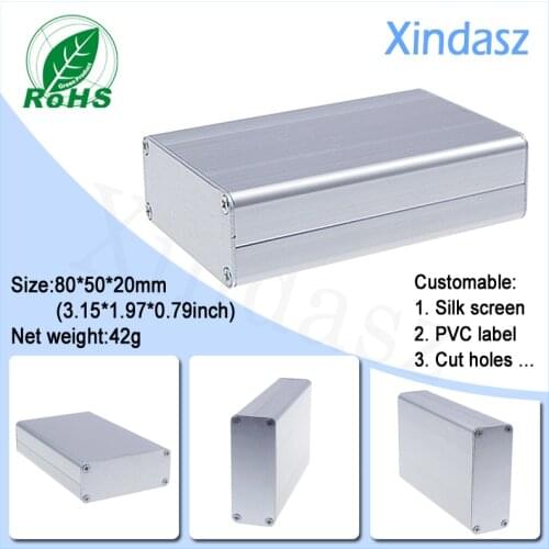 10pcs 80*50*20mm small aluminum box aluminum enclosure boxes aluminum electrical junction box