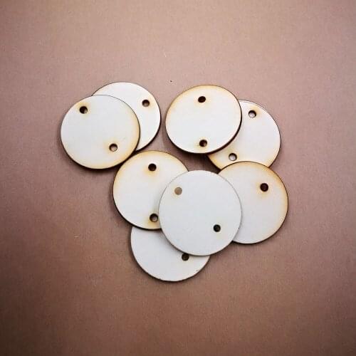100pcs/lot)Customized wedding wooden Circle 2 holes circle rustic necklace wooden disks disc tags supplies cut outs