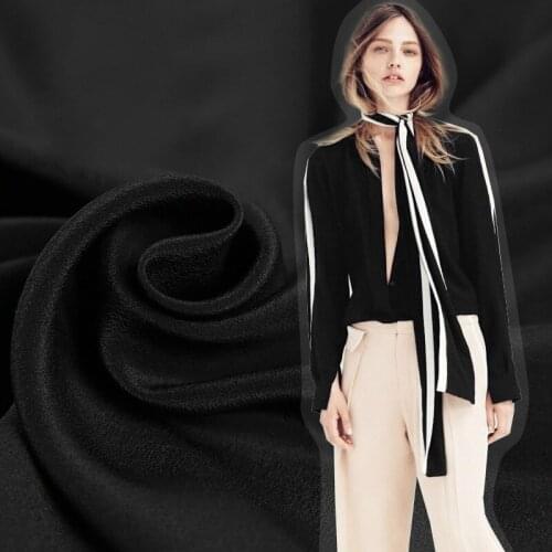 110cm black silk fabric for dress 14 mm silk crepe de chine fabric meter dress solid color silk fabric wholesale silk cloth