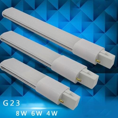 4pcs G23 4W 6W 8W LED Bulb Tube Lamp 2pin Base led PL Tube replacement PLS 110V 220V LED Horizontal Insertion Tube