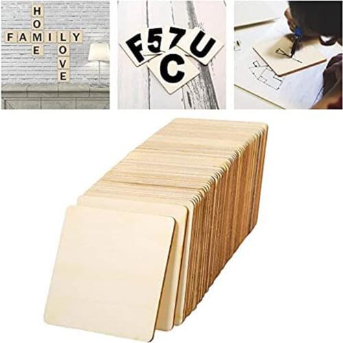 50/100pcs Blank Plywood Blanks Wood Business Card Wooden Name Card Unfinished Wood Plaque Shapes Sign DIY Decor Crafts