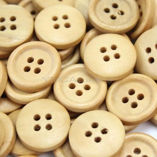 50Pcs 12mm Round Yellow Wooden Wood Buttons Sewing Scrapbooking Craft 4 Holes