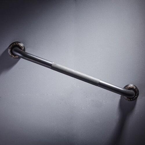 American Full Copper Black Thick Bathroom Handrail Barrier-Free Safety Handle Toilet Toilet Non-Slip Elderly Railing Q15-901