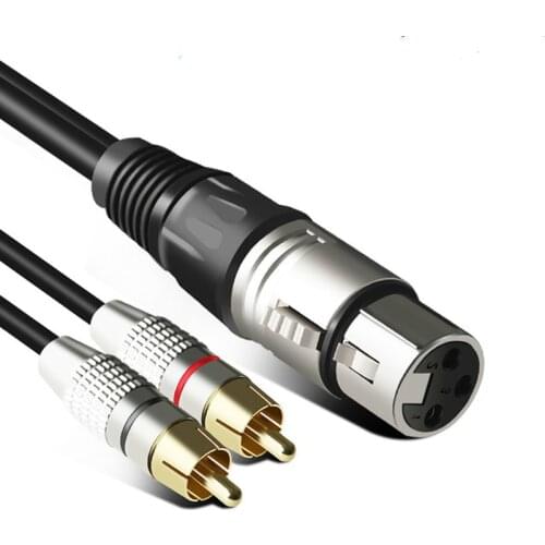 ANPWOO Rca Line Audio Line 2RCA To XLR Canon Male/female Double Lotus To Canon Audio Cable 0.3 Meters Three-core