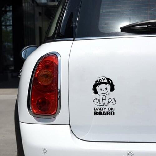 Car Sticker 3D 12x18cm Baby on board Funny cute cool boy On Car Funny Stickers and Decals Vinyl Car Styling Decorative