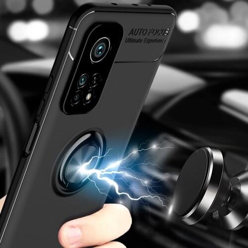 Car Magnetic magnet Case For Xiaomi Mi 10T Pro Mi10T Pro Ring Holder Finger Grip Soft TPU Cover