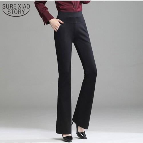Large Size 4XL Professional Trousers Autumn and Winter Fashion Women High Waist Flare Pants All-match Straight Casual Pant 11516