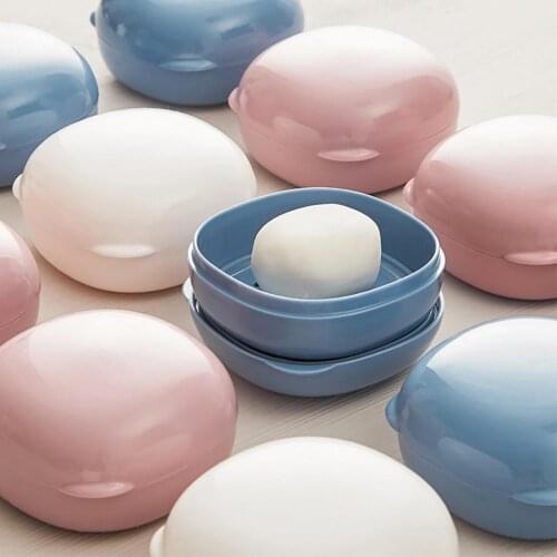 Color Soap Dish Box Case Holder Container Wash Shower Home Bathroom Sealed Soap Case Bear Travel Supplies Portable