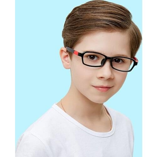 Kids Glasses Anti Blue Light Lenses Boys Girls Prescription removable Frame 0 Degree Eyewear Silicone + TR90 Durable Glasses