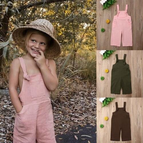 1-6Y Infant Newborn Baby Boys Girls Toddler Kids Pants Romper Overalls Dungaree Outfits Clothes