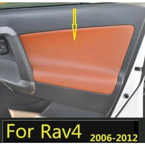 For Toyota RAV4 (2006-2012) 4pcs Microfiber Front / Rear Door Panel Armrest Leather Case Protective Trim with Mount Fittings