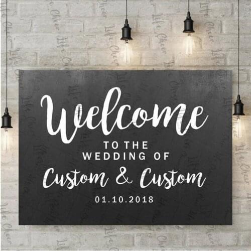 Welcome To The Wedding Of Vinyl StickerSign Vinyl Lettering Decal For Mirror Custom Personalized Names Wedding Decor Stickers